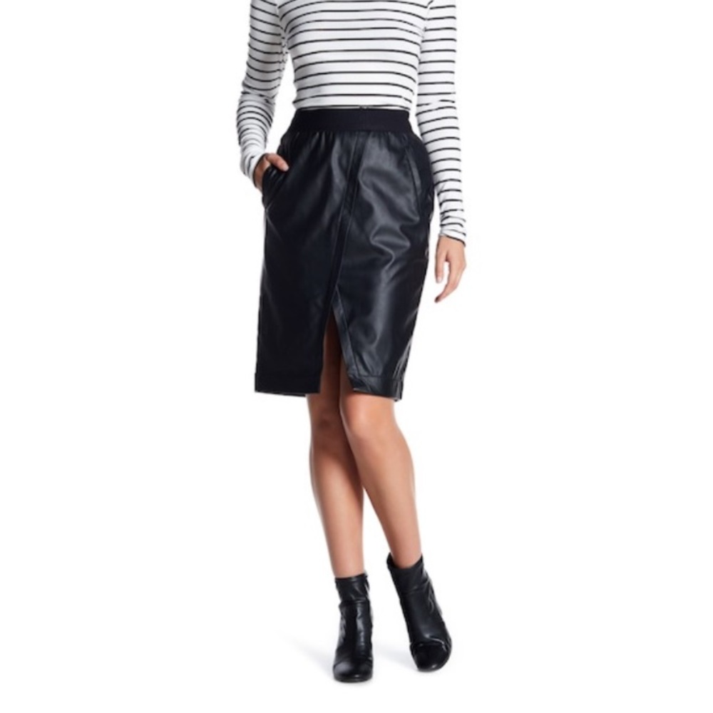 Surplice Vegan Leather Skirt